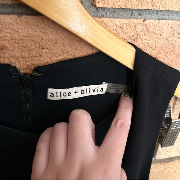 Alice + Olivia Dress Women’s M Black Yellow Dorma Colorblock Shift Mini Dress - Picture 3 of 8